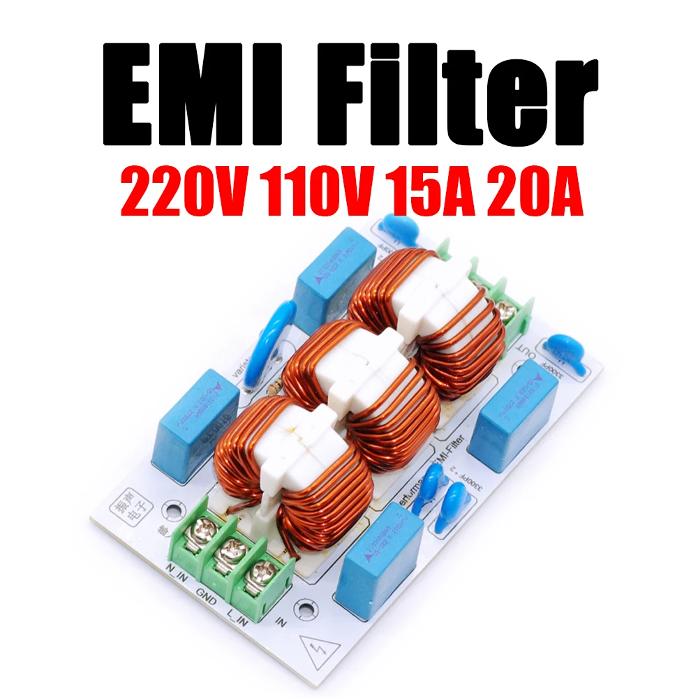 Filtro Emi Externo Fonte de Alimentação de Áudio Surge Sobretensão Interferência Eletromagnética Filtro Emi 110v ac 220v