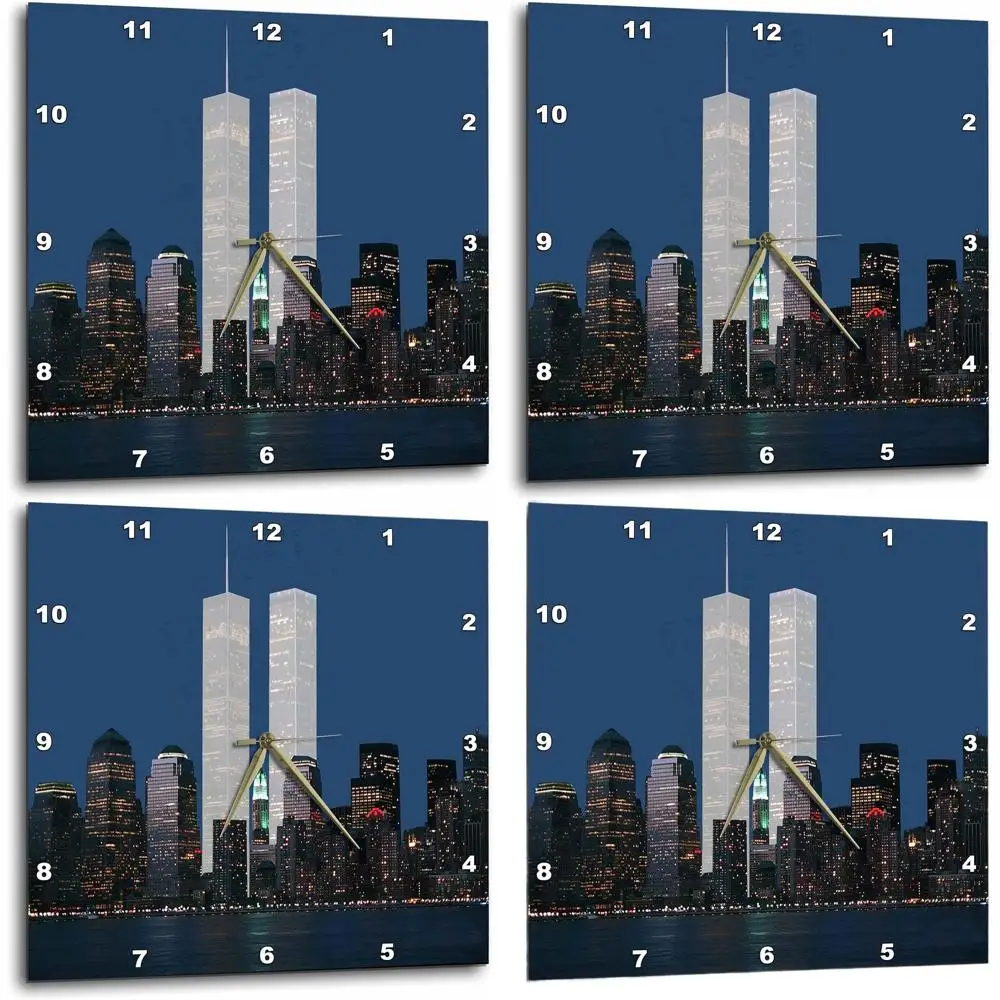 

15x15-Inch NYC Skyline Wall Clock with Twin Towers