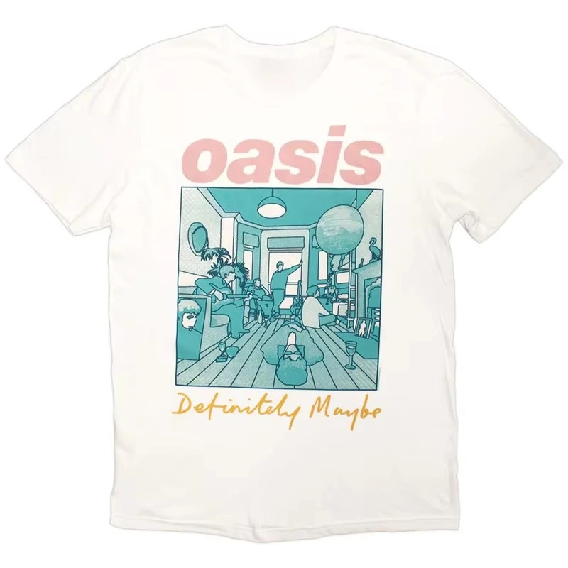 

Американский мужской модный бренд Oasis Oasis Band Рок-музыка Летняя новая ретро-модная мужская и женская уличная одежда Повседневная футболка