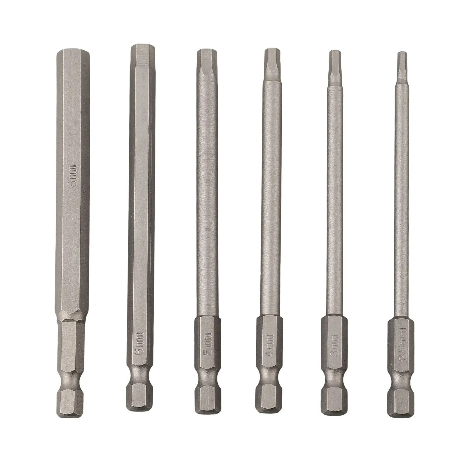 6PCS 100mm Magnetic Screwdriver Bit Hexagon Head Tool For Repairing Car Furniture Household Appliances Hexagon Screwdriver Bits