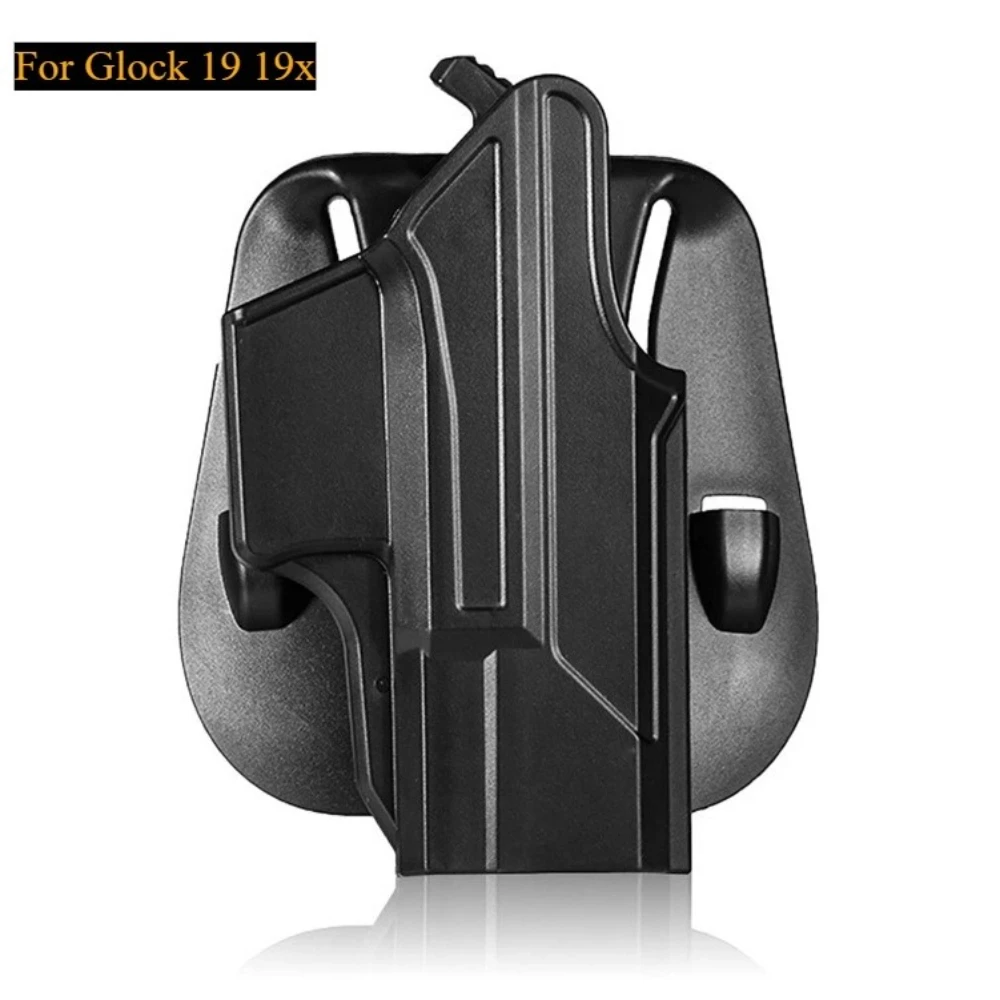 

CLUSGO 360 Degree Rotating Glock19 Belt Holster Quick Draw Gun Holster Case for Right Hand Compatible with G19 G23 G32 G19X G44