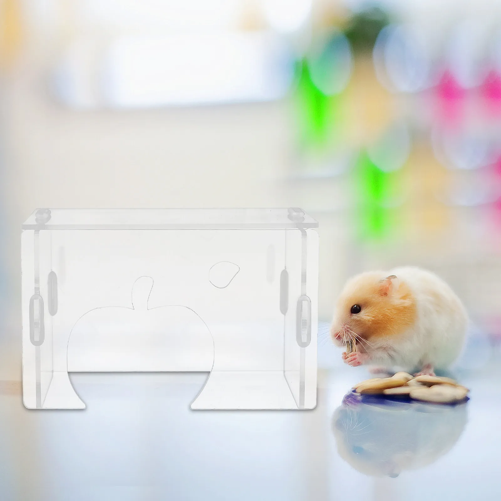 Hamster Hideout Transparent Acrylic Small Animal Shelter for Gerbils Hedgehogs Dwarf Hamsters