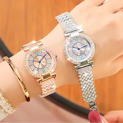 2024Fashionable Popular Internet Celebrity Full Diamond Women's Watch Quartz Watch Bracelet Watch Women's Watch