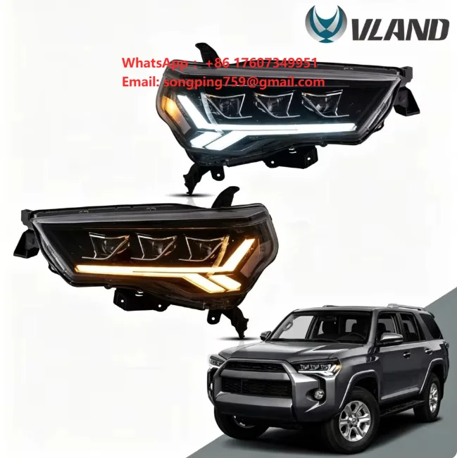 3 Eyes LED Headlight Upgrade Assembly for Toyota 4Runner 2014+ Auto Front Lamp