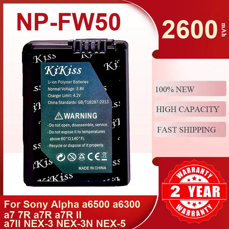High-Performance Digital Camera Battery NP-FW50 For Sony Alpha a6500 a6300 a7 7R a7R a7R II a7II NEX-3 NEX-3N NEX-5