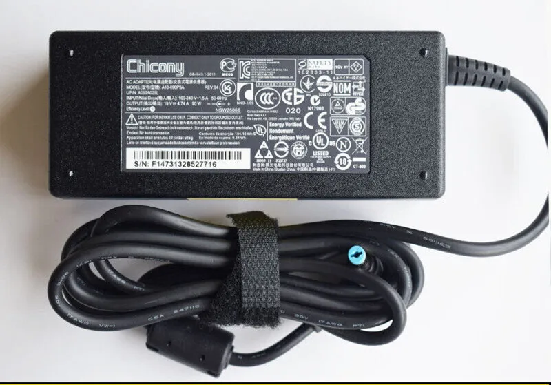 Genuine For Acer Aspire 5600 5610 5620 5650 Laptop AC Adaptor Adapter 90W 19V 4.74A 1.7mm/5.5mm Chicony A10-090P3A  ADP-90MD H