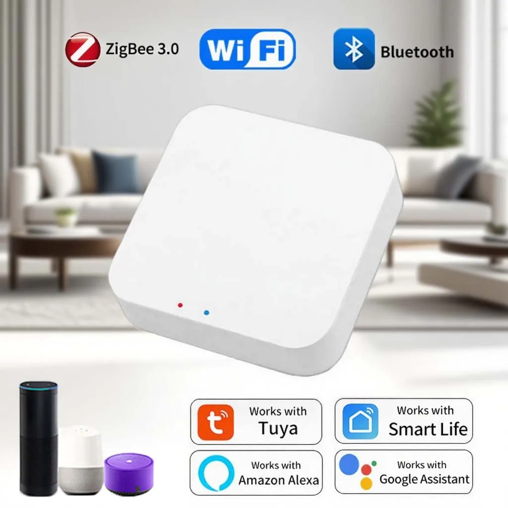 

Умный многорежимный шлюз ZigBee WiFi Bluetooth Hub Bridge Tuya Smart Life Управление через приложение работает с голосовым управлением Alexa Google Home