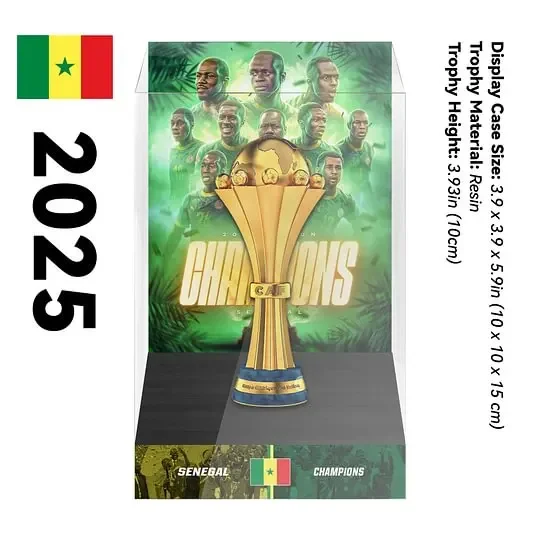 Customizable Signed Football Model with Display Case AFCON Africa Cup of Nations Champions Trophy Display Case Trophy Included