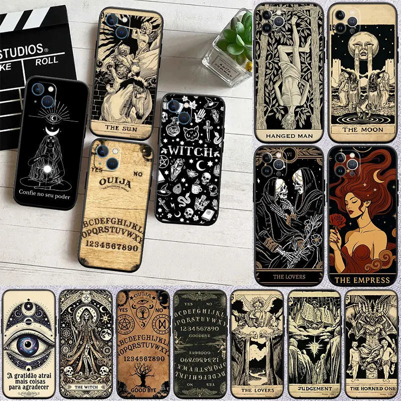 Coque de téléphone Witch Divination Tarot Moon pour Motorola Moto Edge 60 60s 70 G86 G56 G54 E14 G04S G45 G54 G64 Pro Power Neo Fusion