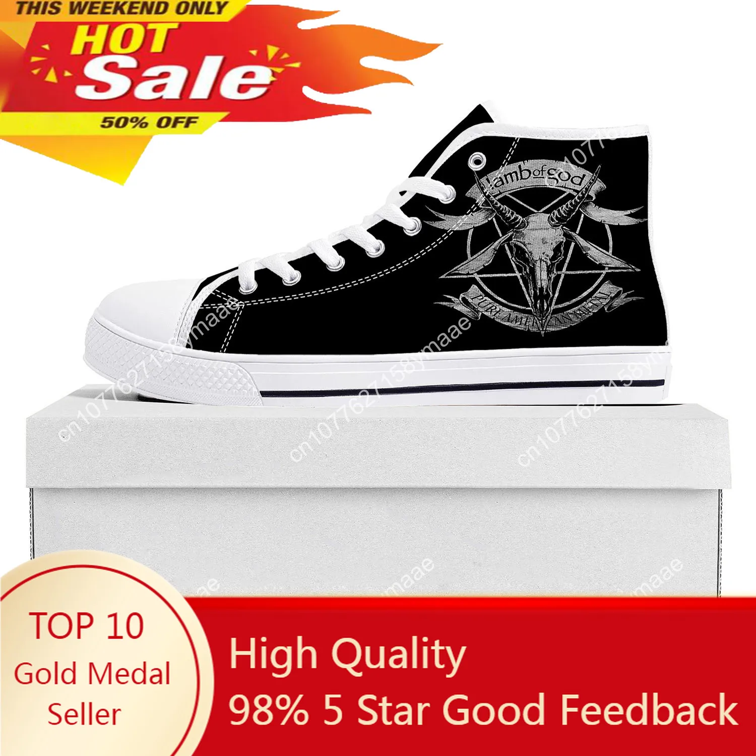 

Lamb of God Rock Band High Top Sneakers Mens Womens Teenager Canvas High Quality Sneaker Casual Custom Made Shoes Customize Shoe