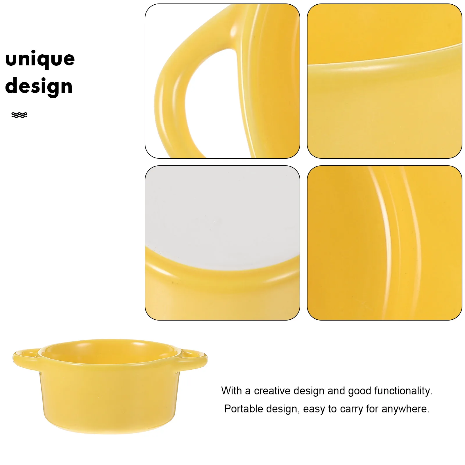 

Handle Soup Bowl Suppengeschirr Ceramic Serving Dish Orange Suppenbecher Keramik Rice Bowls