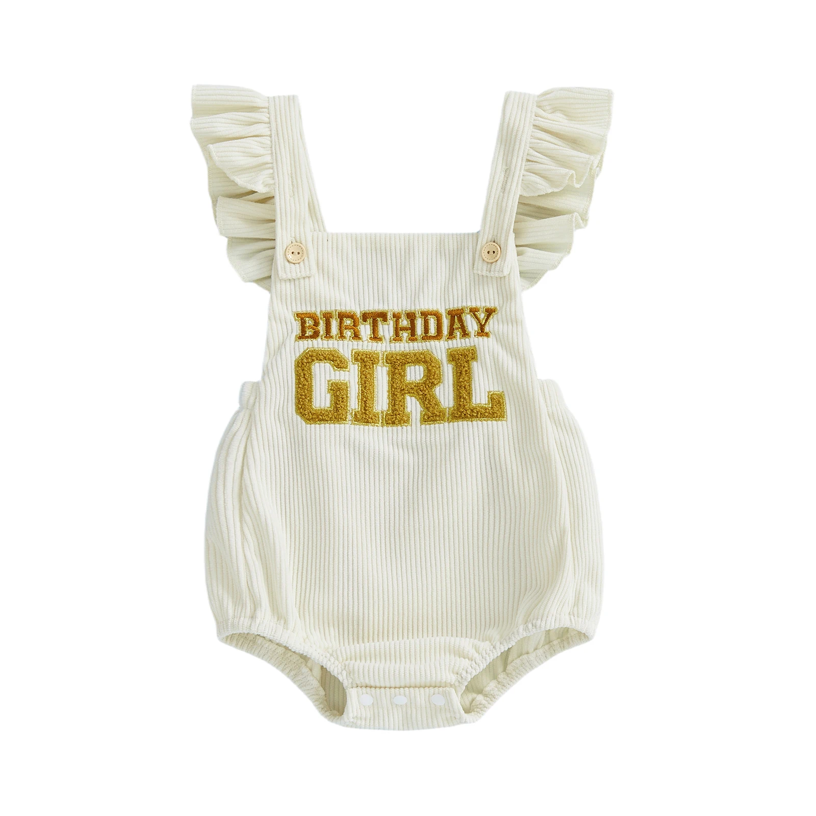 

Комбинезон для маленьких девочек, осенний комбинезон с летающими рукавами и квадратным вырезом, вышивкой букв, милый комбинезон с пузырьками на тему дня рождения