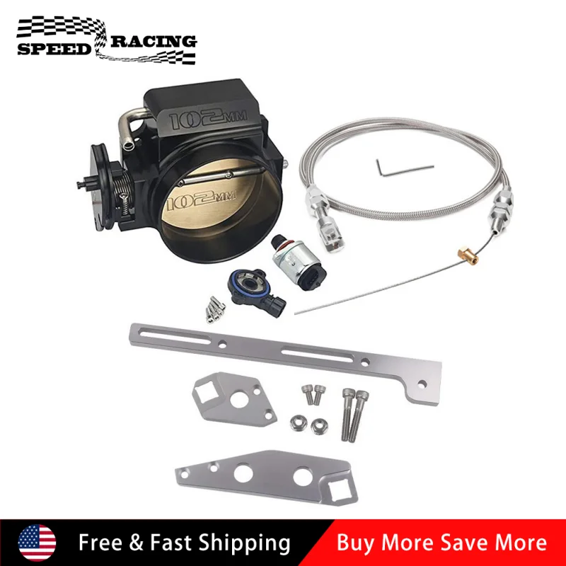 

102mm 4 Bolt Throttle Body With TPS IAC+Throttle Cable For CHEVY LSX LS1 LS2 LS3 LS6 LS7 4.8 5.3 6.0L