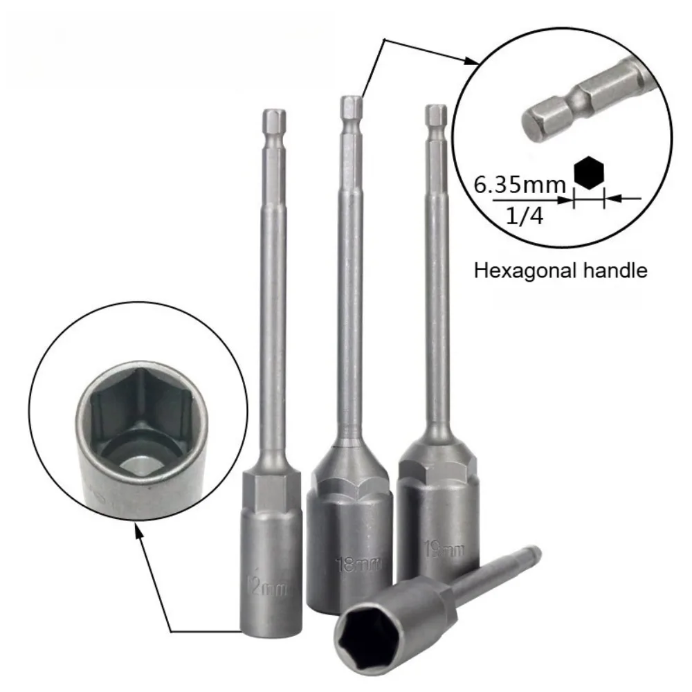 150mm Extended Drill Socket Head Hexagon Shank Nut Driver Drill Bit Adapter Electric Screwdriver Wrench Extension Bar