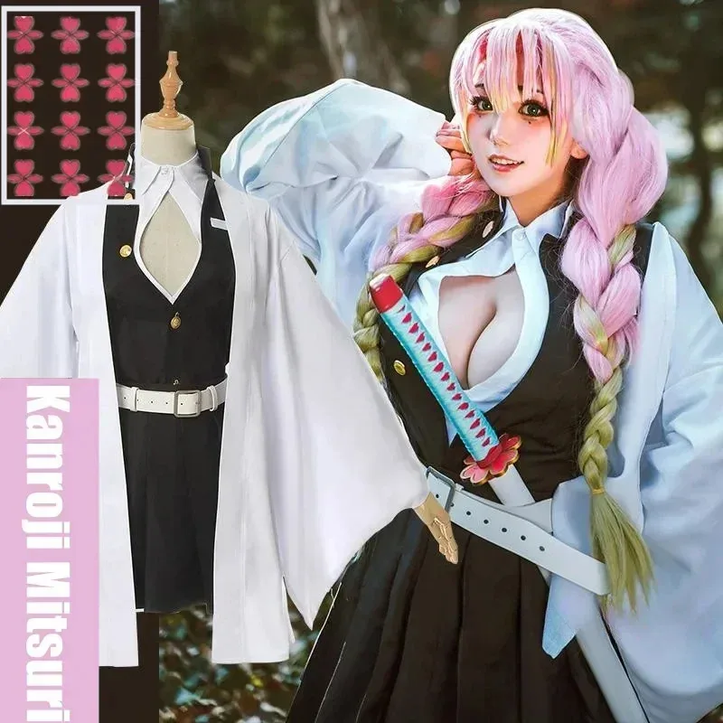 Cosplay Anime Anime Demon Slayer Cosplay Kimetsu No Yaiba Kimono Kanroji Mitsuri Cosplay Costume Kisatsutai Sexy Clothes Wo 72th view 3