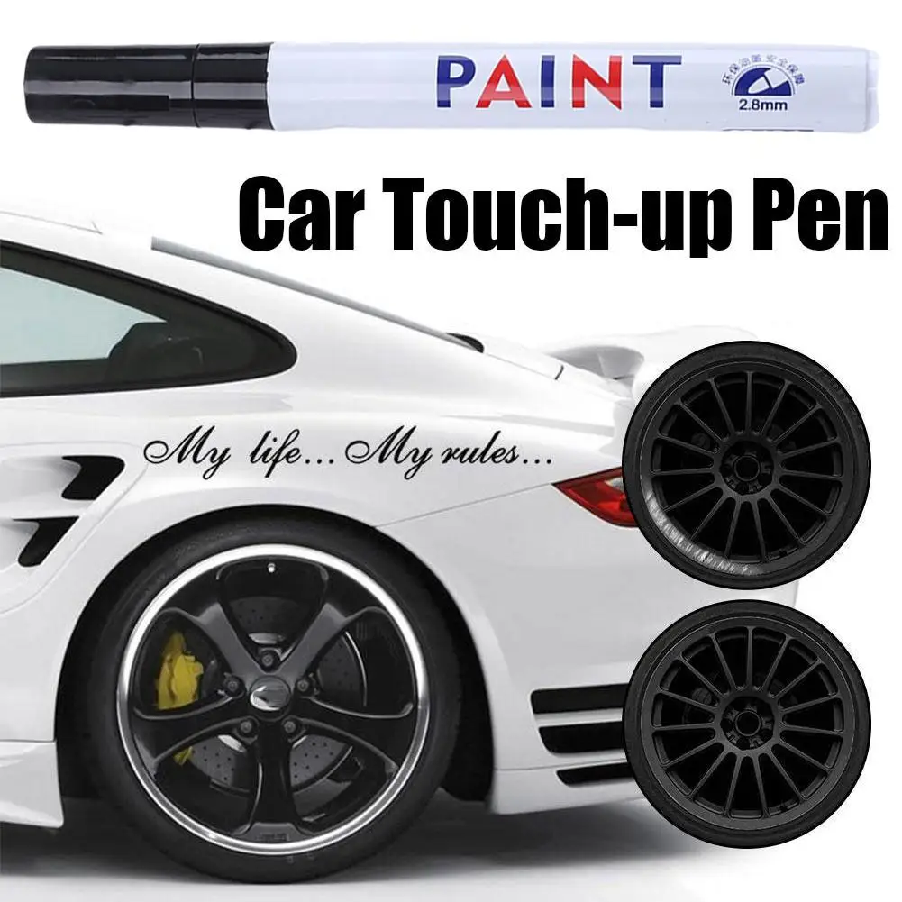 1 pçs branco à prova dwaterproof água carros roda pneu oleoso marca caneta auto borracha pneu pintura caneta cd metal marcador de pintura permanente graffiti retoque