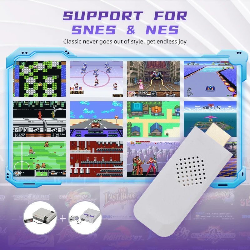 Vilcorn มินิเอเวอร์ไดรฟ์16บิตมินิเอเวอร์ไดรฟ์แบบไร้สาย Dendy ย้อนยุคพอร์ตทีวีคอนโซลเกมสติ๊กสำหรับ...
