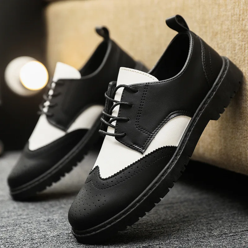 

Men's Casual Shoes Fashion Comfortab Men Leather Shoe High Quality Dress Shoes For Men Lace-up Business Loafers Chaussure Hommes