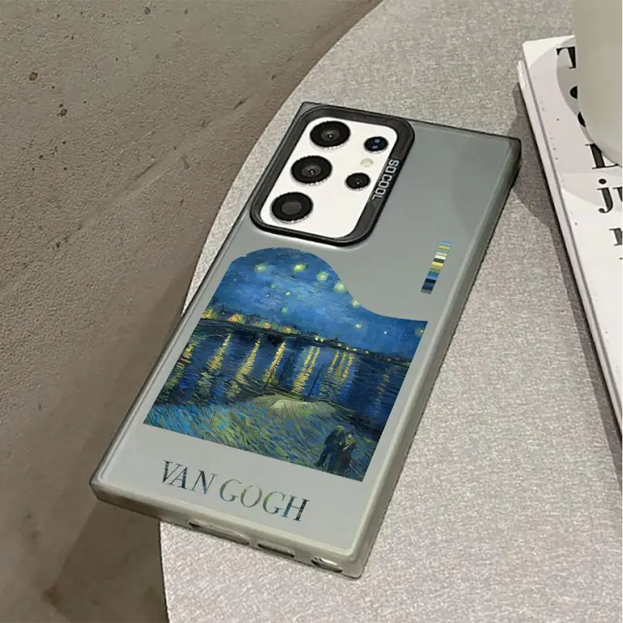 ゴッホ油絵電話ケース三星銀河 S23 S24 S25 ウルトラ S20 S22 S23 FE 注 20 ウルトラ S21 プラス S20 S24FE ソフト