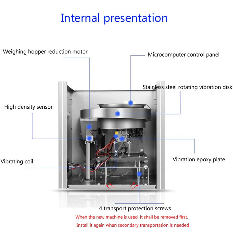Food Automatic Racking Machine Large Granular Material Medicinal Packaging Filling Machine Spiral Discharge Version 1-99g
