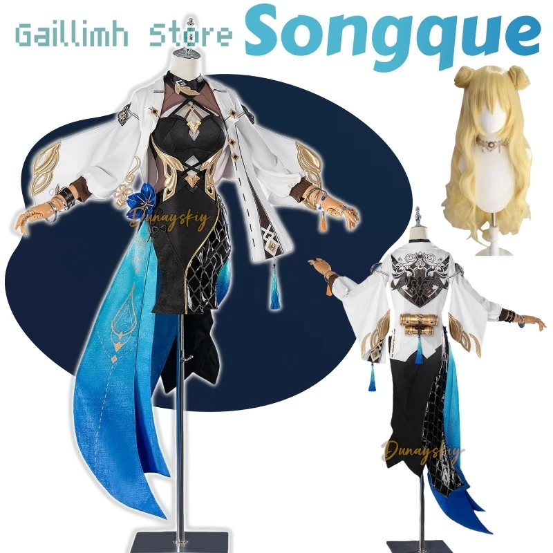

Songque Cosplay Game Honkai Impact 3 Cosplay Costuem With Rings Dress Collaborator Songque Wig Women Halloween Party 할로윈 코스튬