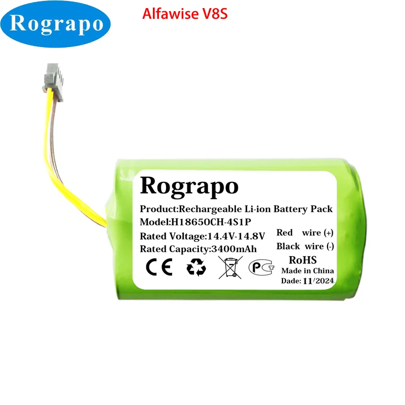 Новый литий-ионный аккумулятор 14,8 в 3400 мАч для робота-пылесоса Alfawise V8S