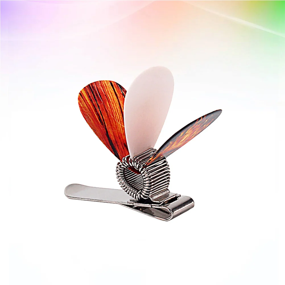 

3Pcs Acoustic Guitar Pick Holder Clip Metal Durable Lightweight Spring Clamp for Guitar Strap Includes Random Color Picks