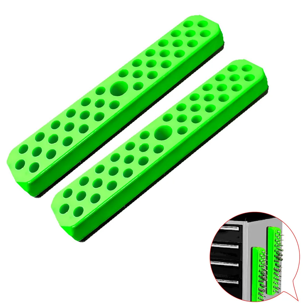 2PCS Bit Holder With Magnetic Base Organizer Magnetic Bit Holder Drill Bit Organizer 1/4in Hex Shank Storage Plastic Tool Parts