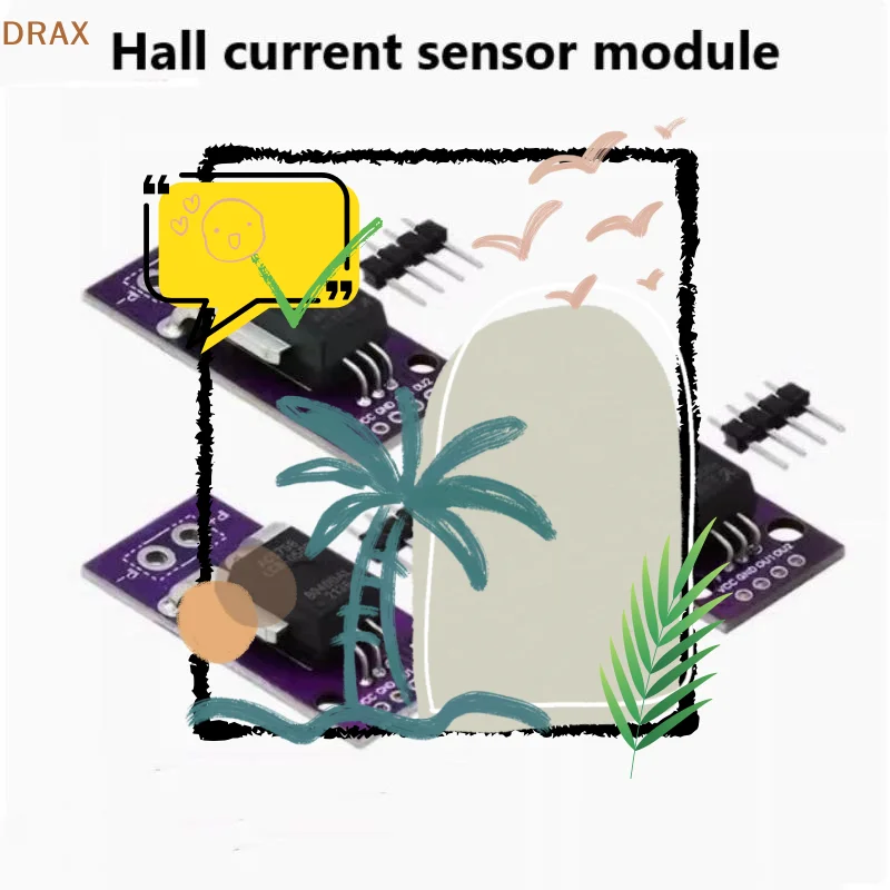 

ACS758 ACS758LCB-050B-PFF-T 50A/100A/200A Linear Hall Current Sensor Module Current Detection For Arduino RC Model Connector