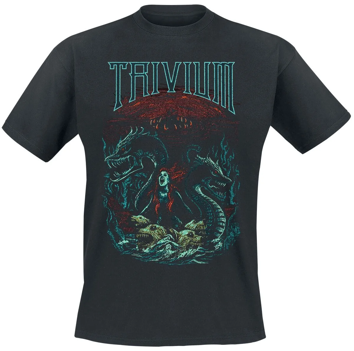 Camiseta Trivium Sea Monster Myth, Camiseta Metalcore con Logotipo Gótico y Estampado Inspirado en Scylla, Merchandising para Fans de la Banda