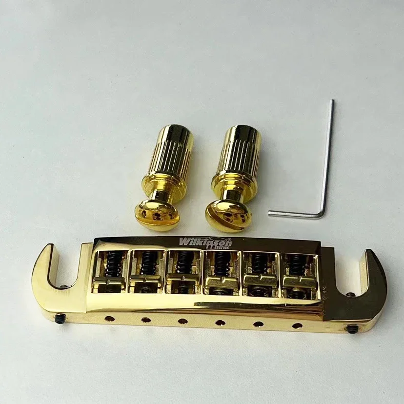 For LP Electric Guitar Silver Adjustable Wraparound Wilkinson WOGT3 Tailpiece Bridge