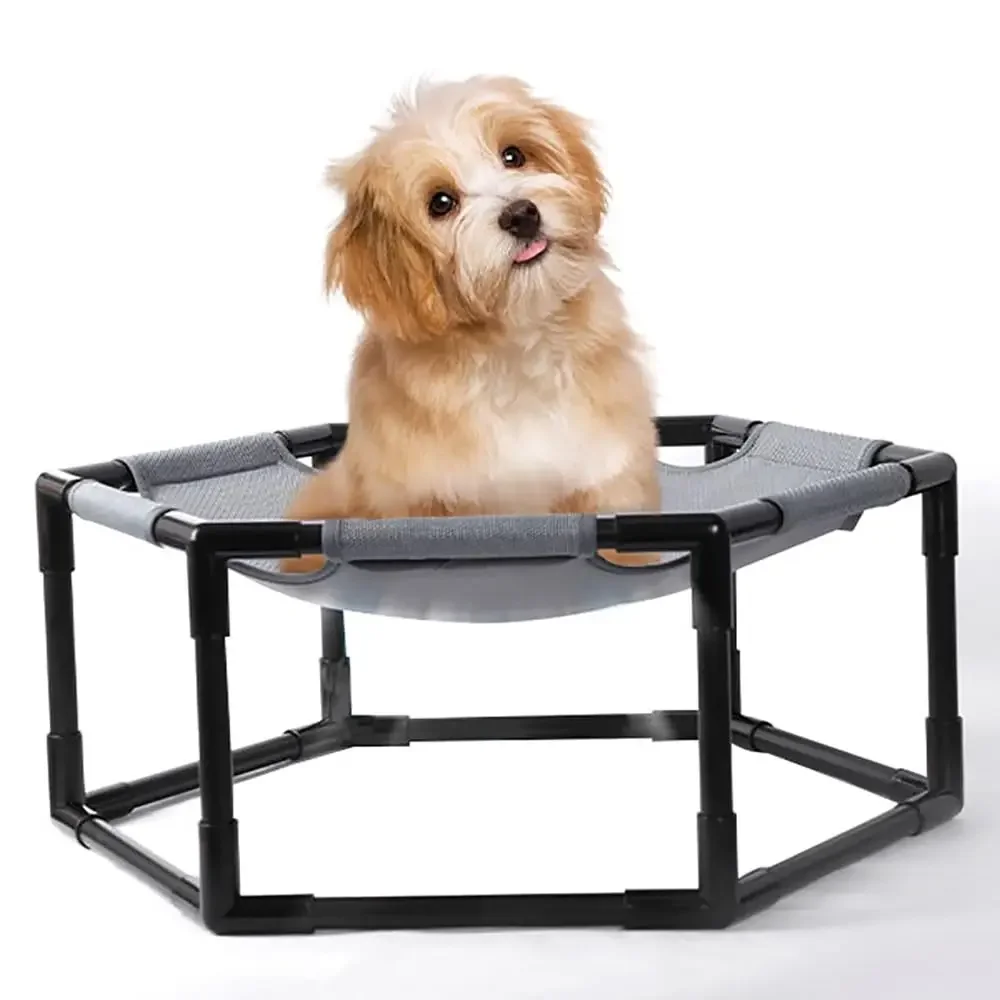 

Elevated Dog Bed Small Dogs, Raised Cooling Pet Cot with Breathable Mesh Indoor and Outdoor Use, Gray