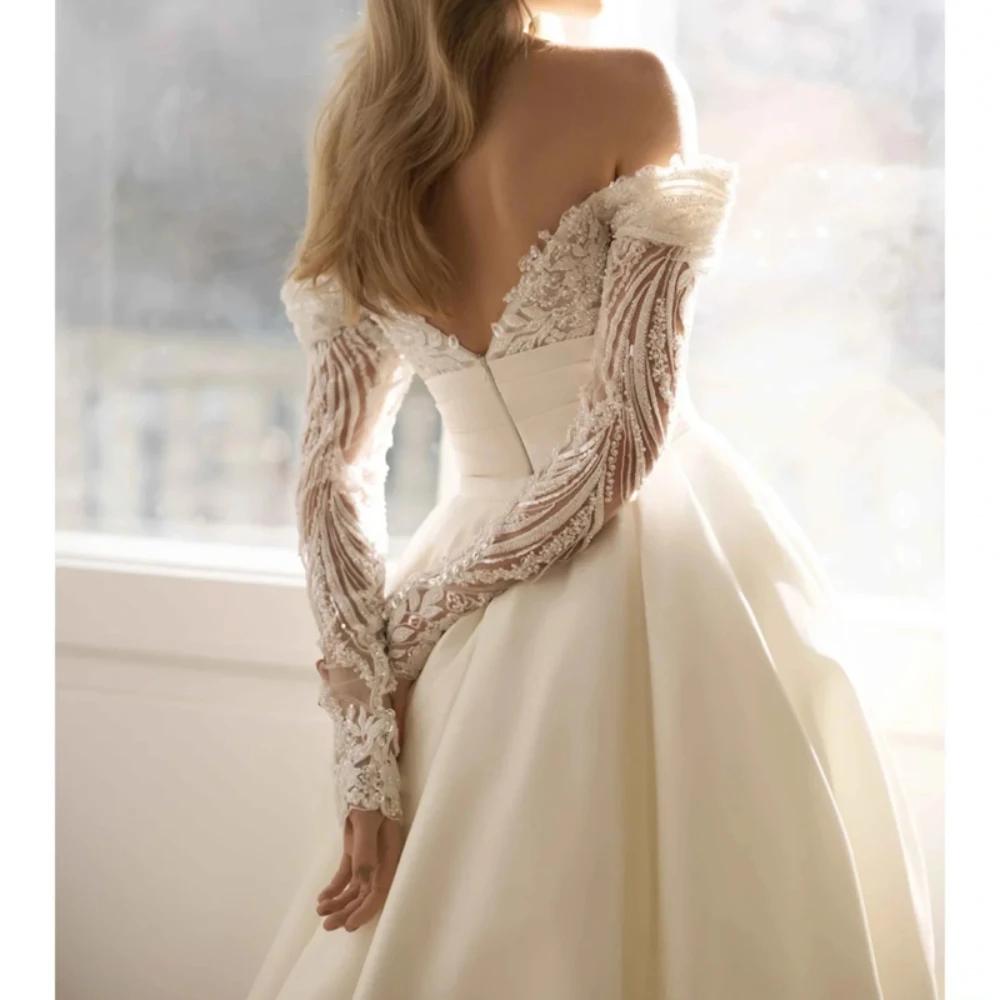 Robe de Mariée Sexy en Queue de Poisson 2 en 1 en Satin, Élégante, en Dentelle Perlée, Personnalisée, Dos aux, Slim Fit, pour Patients, Dernière Collection 2024