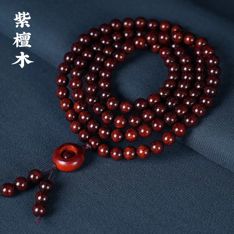 

108 Beads Lobular Rosewood/Blood Sandalwood Buddhist Bracelets: Unisex Wristbands, Sweater Chains, Gifts