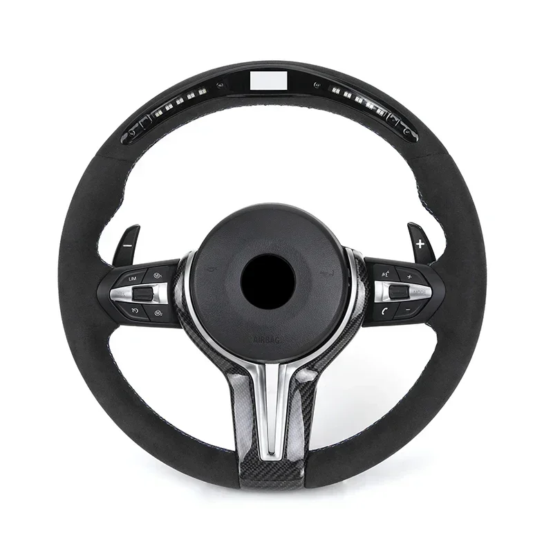 With Carbon Trim Led Full Alcantara M Performance Steering Wheel for bmws F01F10F11 F20 F22 F30 F32 F80 F82 F90 car accessories