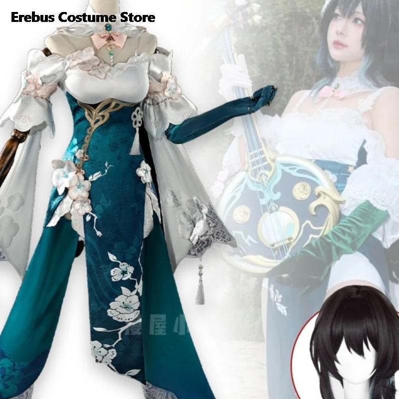 

Костюм для косплея Honkai Star Rail: Руань Мэй, образ «Снежный цветок», полный комплект, женский, для Хэллоуина, вечеринок и выступлений, платье