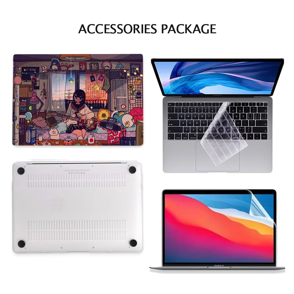 for MacBook Pro 14 Inch Case Plastic Hard Shell Case for MacBook Pro 13 15 16 M1 M2 M3 Chip Air 13 13.6 15.3 Inch Cover