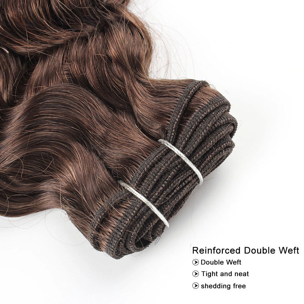 2/3 Bundles Chocolate Brown Water Wave Remy Human Hair Weave Extensions 10-24 inch Quality Soft No Tangle MOGUL HAIR