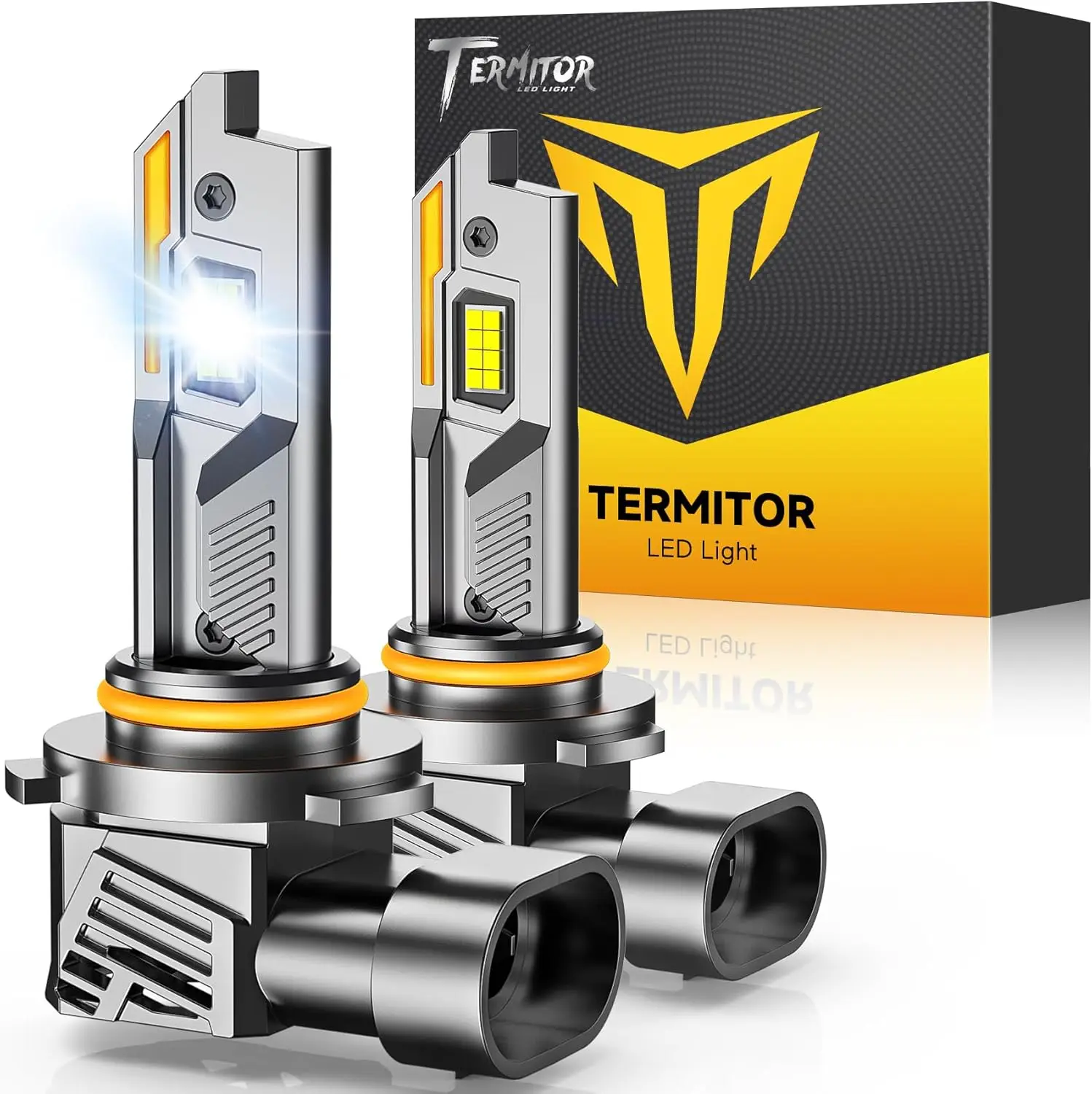 

2 шт. светодиодные лампы 9012 CANBUS для автомобиля, 70000 лм, 6500K, холодный белый свет, миниатюрный размер 1:1, беспроводная замена галогенных ламп, подключи и работай