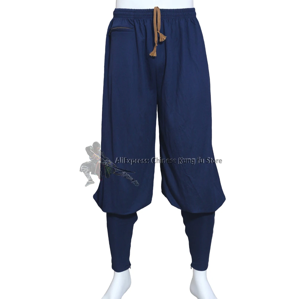 4 Colors Soft Cotton Blends Buddhist Trousers Shaolin Kung fu Tai chi Pants Wushu Wing Chun Clothes