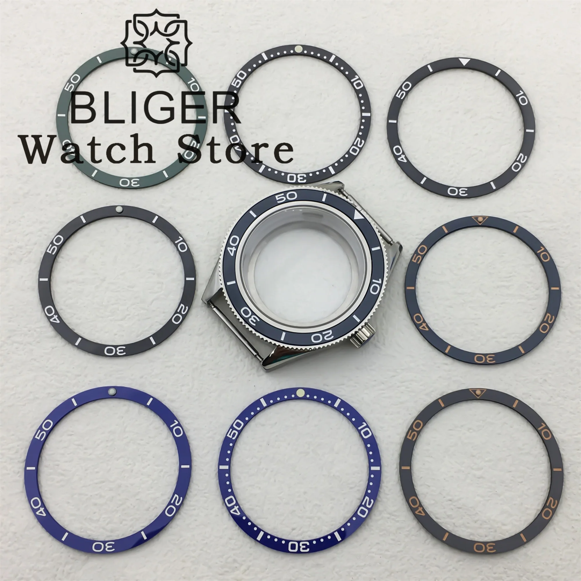 جراب ساعة غير قابل للصدأ مع إطار سيراميك ، زجاج ياقوتي ، 41 ، مناسب لـ NH34 ، NH35 ، NH36 ، ETA2824 ، حركة PT5000