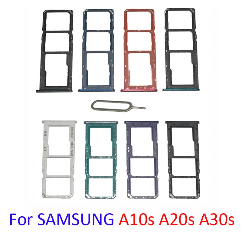 Phone SIM SD Card Trays For Samsung Galaxy A10s A20s A30s A107F A207F A307F Phone SIM Chip Card Slot Holder Drawer Part