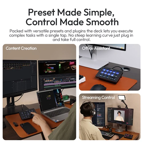 Imagen 2 del producto Controlador de transmisión Ulanzi D200H Deck Dock para escritorio de fotografía Control de iluminación inteligente asistente de oficina Control de transmisión