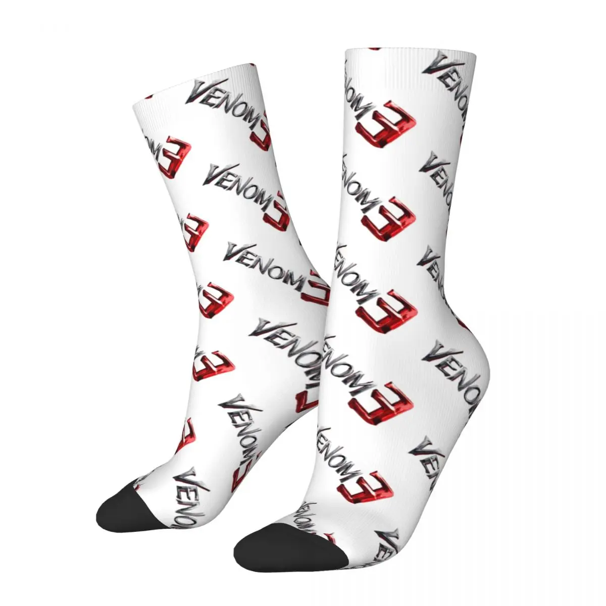 Crazy compression Venom Sock for Men Vintage Marvel Spider Man Venom Quality Pattern Crew Sock Novelty