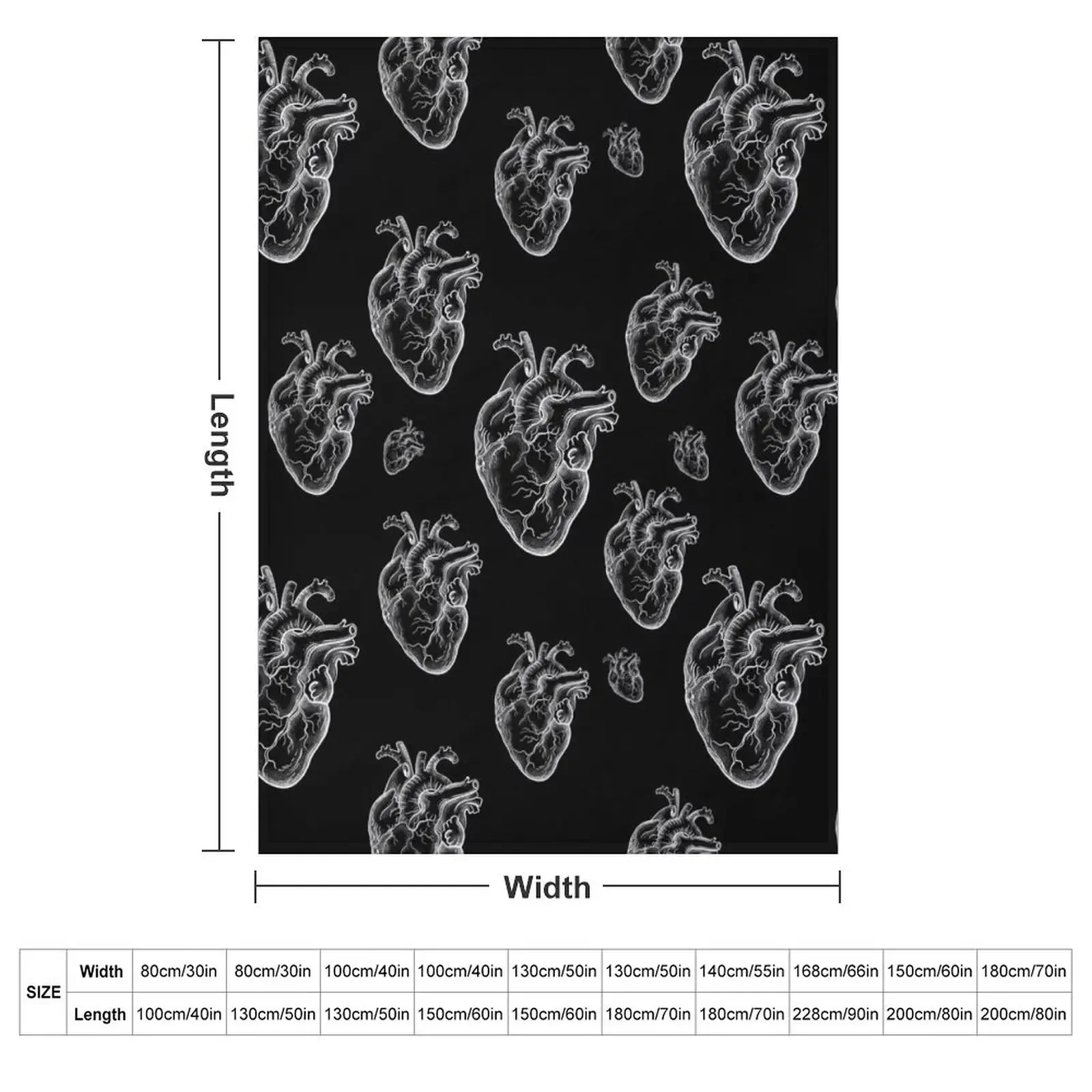 Human Heart white, anatomy art, cool cute Throw Blanket couch cozy soft plush fuzzy picnic outdoor blanket