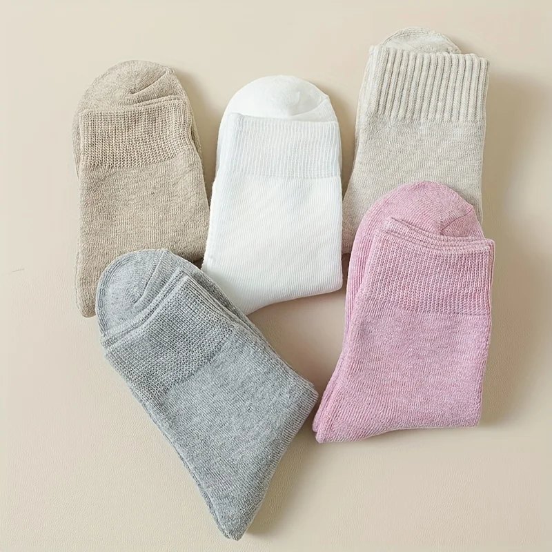 8/4/1 Double Stocking Children's Autumn and Winter Collection Solid Color Woolen Circle Middle Tube Socks Ins Trendy Versatile