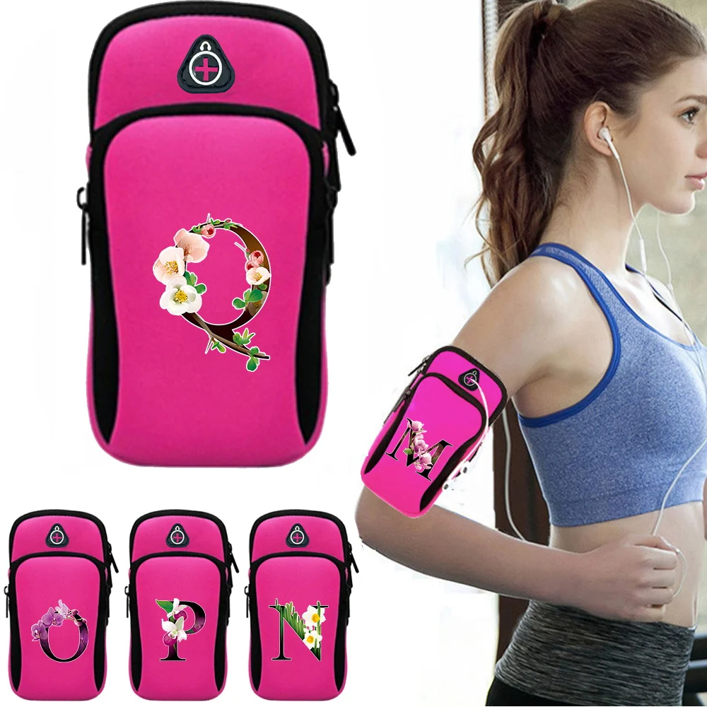 

Sports Running Arm Bag Waterproof Sports Mobile Phone Pack Universal Armband Phone Case Holder ArmBand Print Flower Color Series