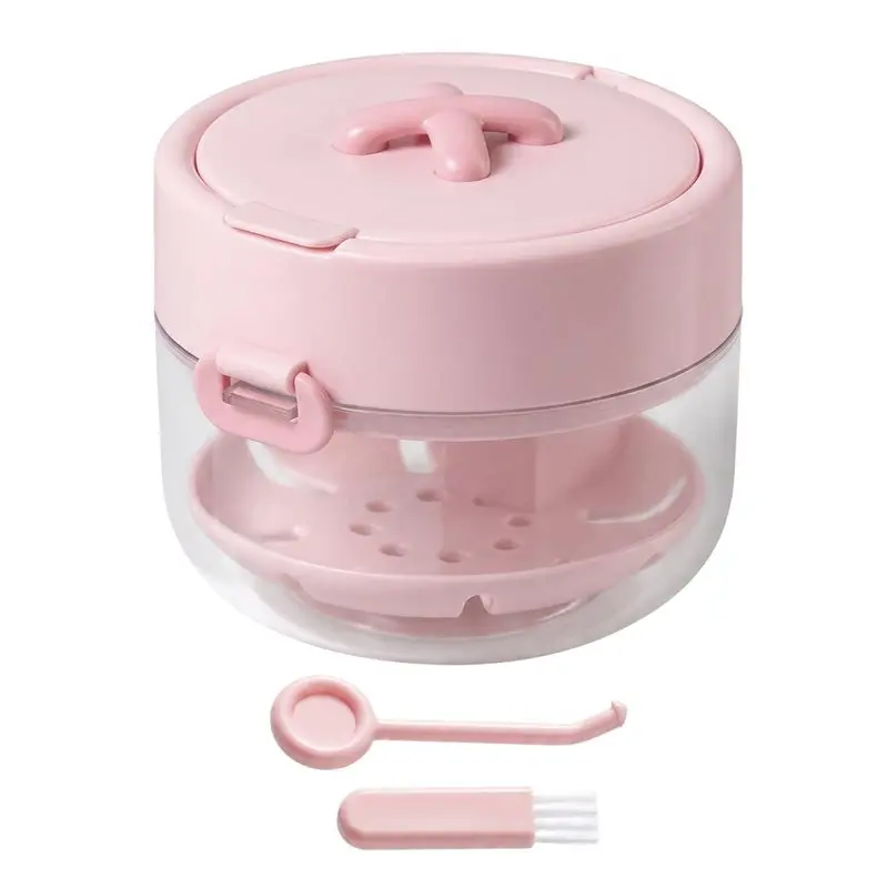 Large Capacity Denture Bath Case Retainer Case With Mirror Cleaning Brush And Removal Tool For Braces Denture Users