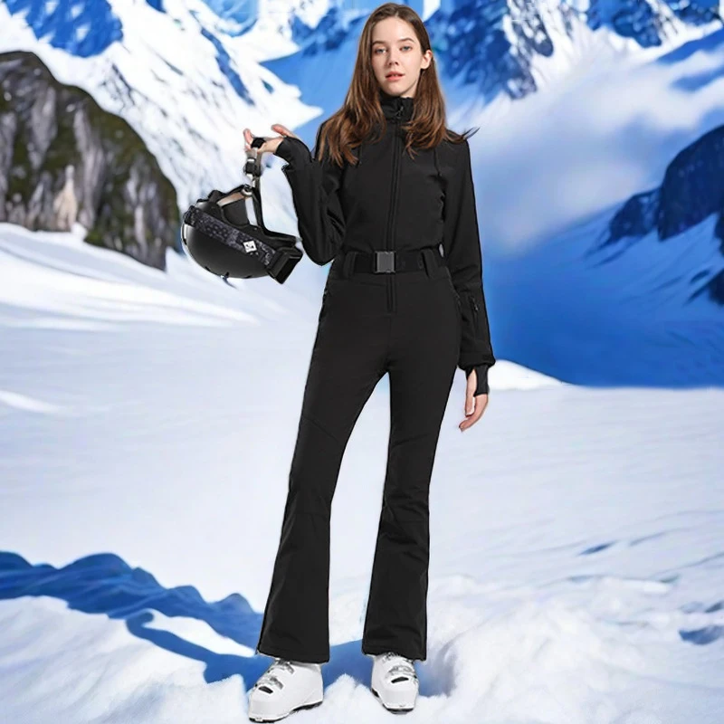 Winter New 2025 Ski Jumpsuit Women One-Piece Ski Suit Outdoor Snowboard Jacket Slim Warm Overalls Windproof Waterproof Clothing