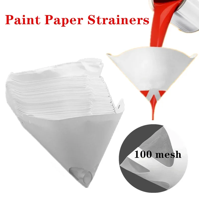 50/100/200/300pcs Paper Paint Strainers Paper Paint Conical Strainers Mesh Filter Cone Strainer Paint Funnel 125 micron